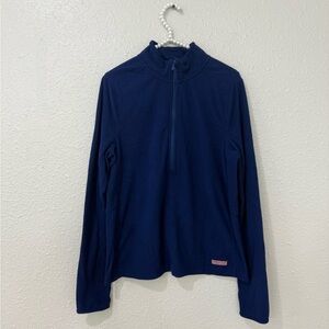 Vineyard Vines Navy Blue Pullover 1/2 Zip Sweater Womens L Textured